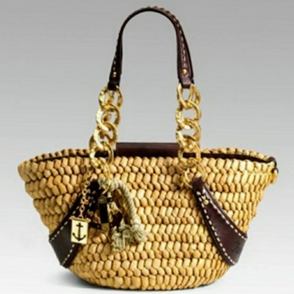 *Juicy Couture Handbag Tote ~ Leather, Woven, Gold